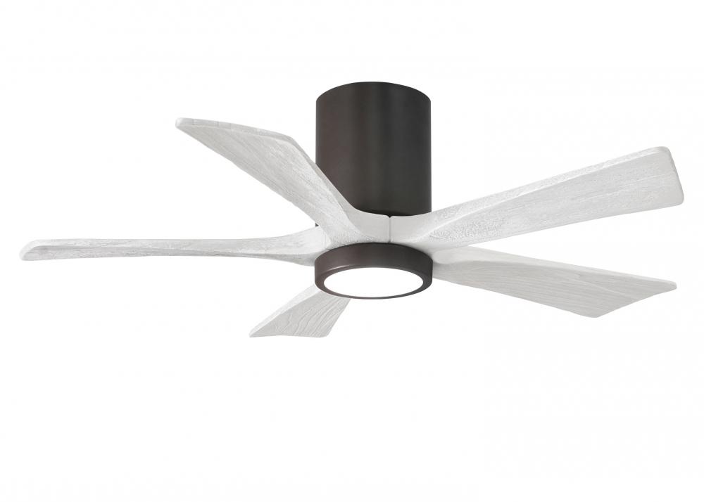 Irene-5HLK - 42" Five Blade Flush Mount Paddle Fan - 5CCT Integrated LED - Textured Bronze Finis
