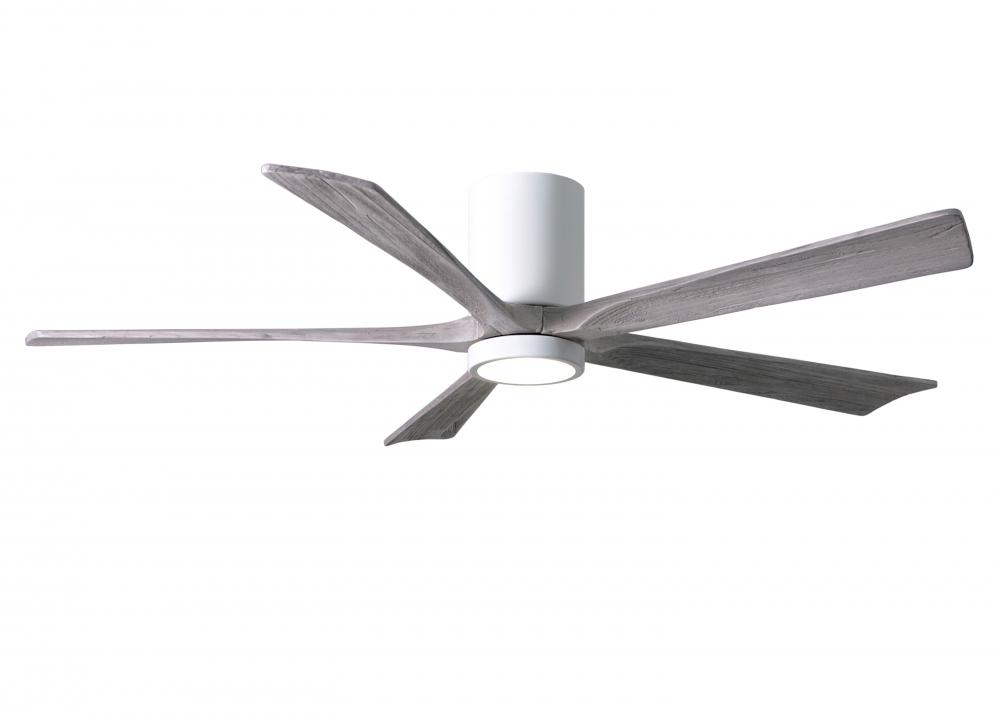 Irene-5HLK - 60" Five Blade Flush Mount Paddle Fan - 5CCT Integrated LED - Gloss White Finish
