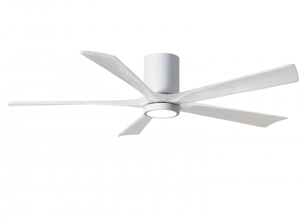 Irene-5HLK - 60" Five Blade Flush Mount Paddle Fan - 5CCT Integrated LED - Gloss White Finish