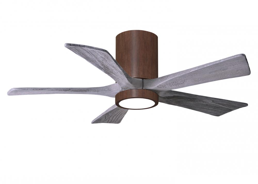 Irene-5HLK - 42" Five Blade Flush Mount Paddle Fan - 5CCT Integrated LED - Walnut Tone Finish