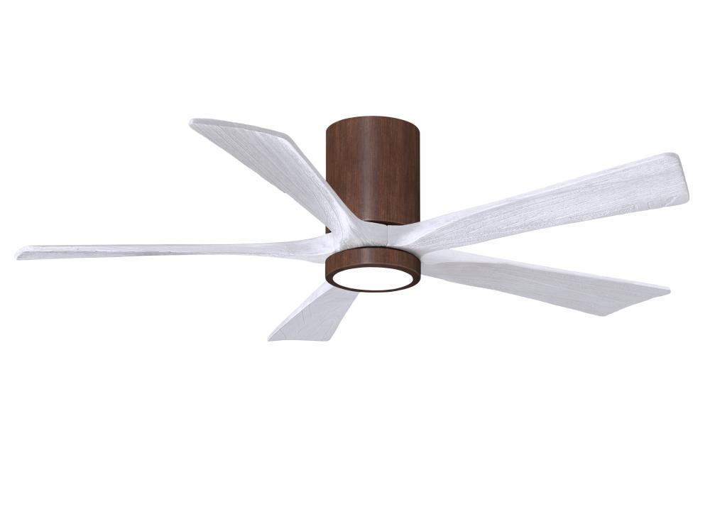 Irene-5HLK - 52" Five Blade Flush Mount Paddle Fan - 5CCT Integrated LED - Walnut Tone Finish