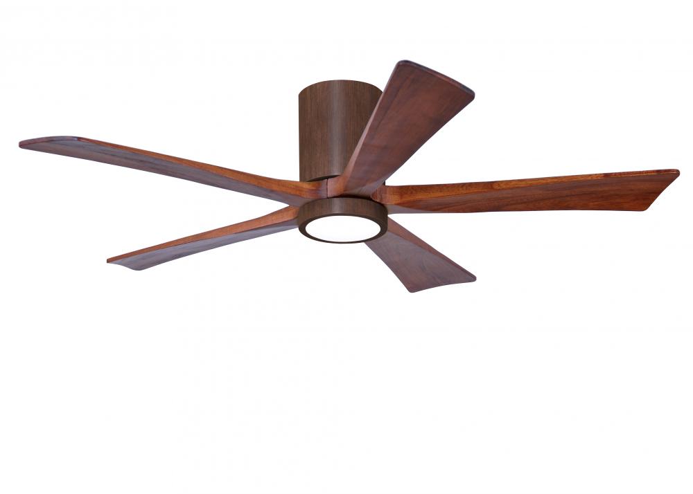 Irene-5HLK - 52" Five Blade Flush Mount Paddle Fan - 5CCT Integrated LED - Walnut Tone Finish