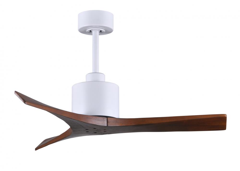 Mollywood - 42" Ceiling Fan - Matte White Finish - Walnut Tone Blades