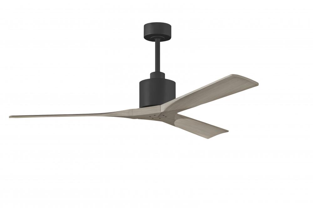 Nan - 60" Ceiling Fan - Matte Black Finish - Gray Ash Tone Blades