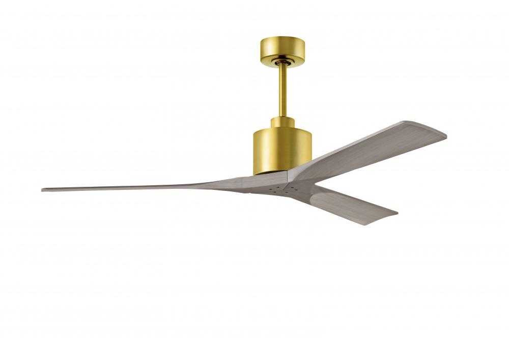 Nan - 60" Ceiling Fan - Brushed Brass Finish - Gray Ash Tone Blades