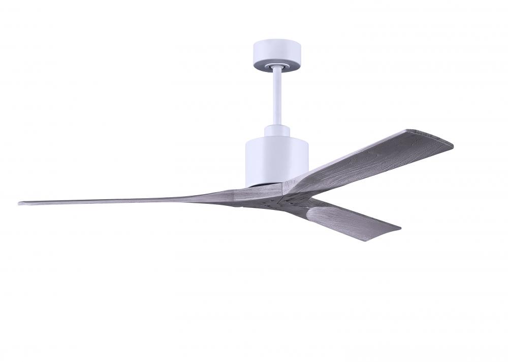 Nan - 60" Ceiling Fan - Matte White Finish - Barn Wood Tone Blades
