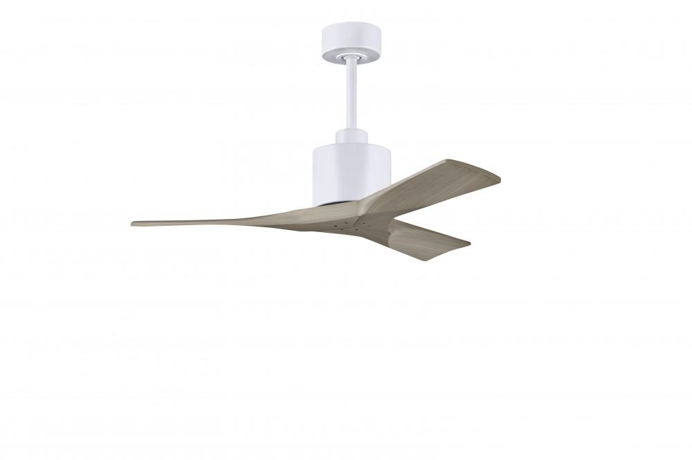Nan - 42" Ceiling Fan - Matte White Finish - Gray Ash Tone Blades