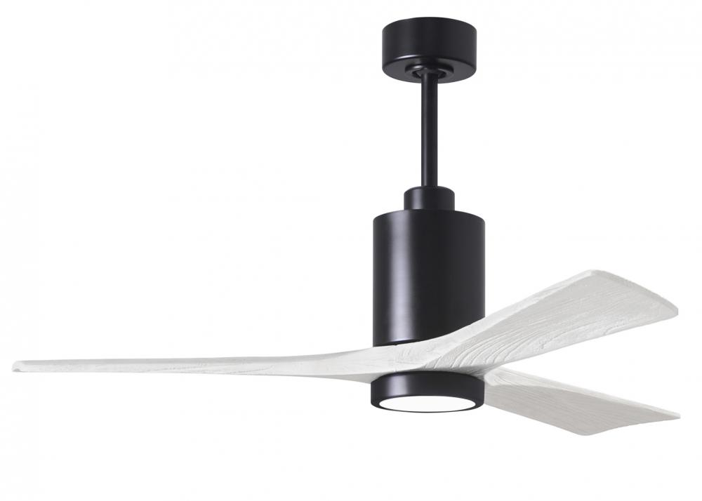Patricia-3-52" Three Blade Ceiling Fan-5CCT Integrated LED-Matte Black Finish-Matte White Blades