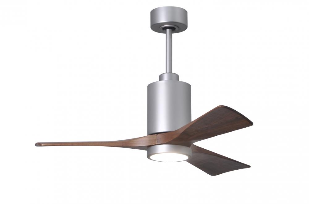 Patricia-3-42" Three Blade Ceiling Fan-5CCT Integrated LED-Brushed Nickel Finish-Walnut Tone Bla