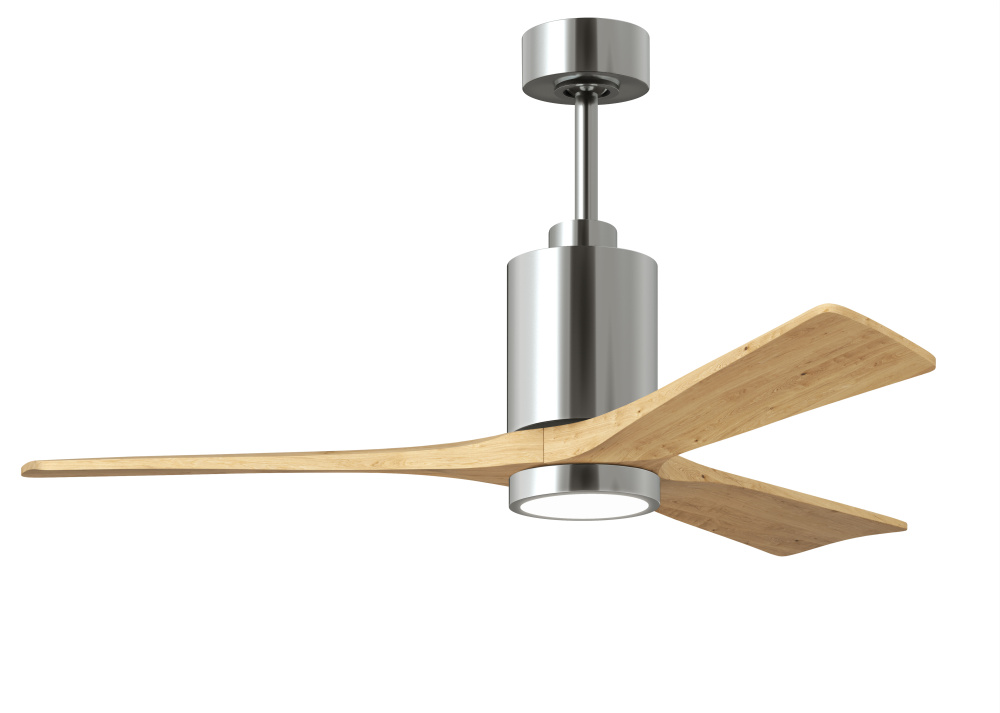 Patricia-3 - 52" Three Blade Ceiling Fan - 5CCT Integrated LED - Polished Chrome Finish