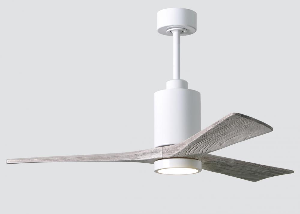 Patricia-3-52" Three Blade Ceiling Fan-5CCT Integrated LED-Gloss White Finish-Barn Wood Tone Bla