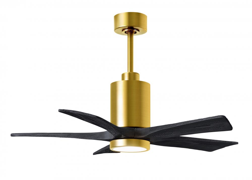 Patricia-5-42" Five Blade Ceiling Fan-5CCT Integrated LED-Brushed Brass Finish-Matte Black Blade