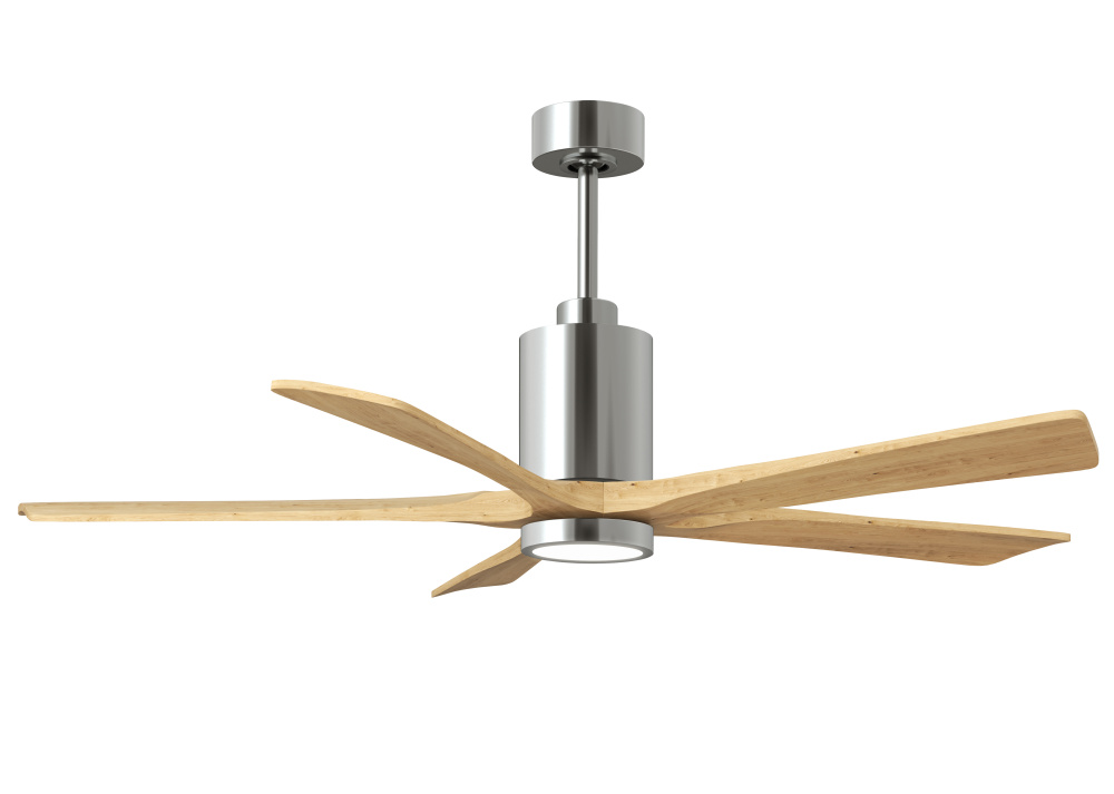 Patricia-5 - 60" Five Blade Ceiling Fan - 5CCT Integrated LED - Polished Chrome Finish