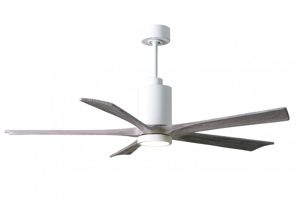 Patricia-5-60" Five Blade Ceiling Fan-5CCT Integrated LED-Gloss White Finish-Barn Wood Tone Blad
