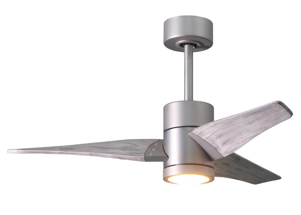 Super Janet - 42" Ceiling Fan - Integrated LED - Brushed Nickel Finish - Barn Wood Tone Blades