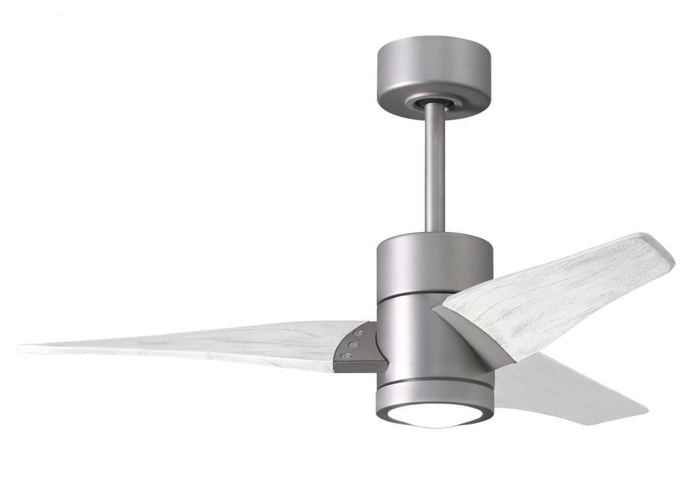 Super Janet - 42" Ceiling Fan - Integrated LED - Brushed Nickel Finish - Matte White Blades