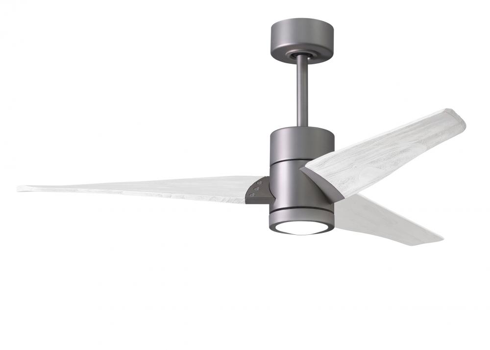 Super Janet - 52" Ceiling Fan - Integrated LED - Brushed Nickel Finish - Matte White Blades