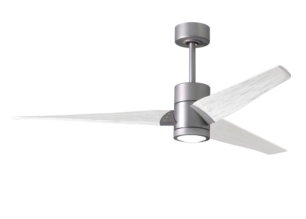 Super Janet - 60" Ceiling Fan - Integrated LED - Brushed Nickel Finish - Matte White Blades