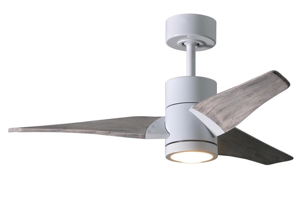 Super Janet - 42" Ceiling Fan - Integrated LED - Gloss White Finish - Barn Wood Tone Blades