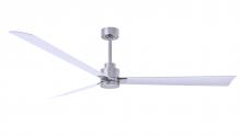 Matthews Fan Company AK-BN-MWH-72 - Alessandra - 72" Three Blade Transitional Ceiling Fan - Brushed Nickel Finish - Matte White Blad