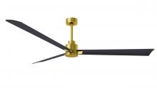 Matthews Fan Company AK-BRBR-BK-72 - Alessandra - 72" Three Blade Transitional Ceiling Fan - Brushed Brass Finish - Matte Black Blade
