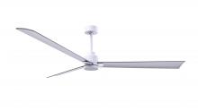 Matthews Fan Company AK-MWH-BN-72 - Alessandra - 72" Three Blade Transitional Ceiling Fan - Matte White Finish - Brushed Nickel Blad