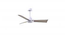 Matthews Fan Company AK-MWH-GA-42 - Alessandra - 42" Three Blade Transitional Ceiling Fan - Matte White Finish - Gray Ash Tone Blade
