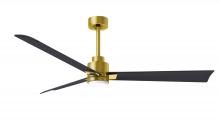 Matthews Fan Company AKLK-BRBR-BK-56 - Alessandra - LK - Brushed Brass - Matte Black Blades - 56" Blades - 10" Downrod