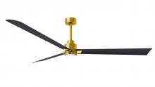 Matthews Fan Company AKLK-BRBR-BK-72 - Alessandra - LK - Brushed Brass - Matte Black Blades - 72" Blades - 10" Downrod