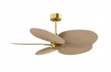 Matthews Fan Company AKTP-BRBR-LM - Alessandra Tropical - Brushed Brass - Light Maple Blades - 10" Downrod
