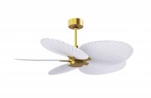 Matthews Fan Company AKTP-BRBR-MWH - Alessandra Tropical - Five Blade Ceiling Fan - Brushed Brass Finish - Matte White Blades