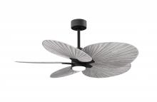 Matthews Fan Company AKTPLK-BK-BW - Alessandra Tropical - Five Blade Ceiling Fan - 5CCT Integrated LED - Matte Black Finish