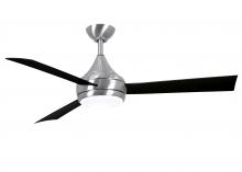 Matthews Fan Company DA-BS-BK - Donaire - Three Blade Paddle Fan - Integrated LED - Brushed Stainless Finish - Matte Black Blades