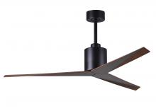 Matthews Fan Company EK-BK-WN - Eliza - Ceiling Fan - Matte Black Finish - Walnut Tone Blades