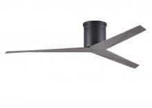 Matthews Fan Company EKH-BK-OO - Eliza-H - Flush Mount Ceiling Fan - Matte Black Finish - Old Oak Tone Blades