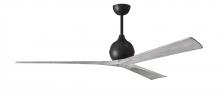 Matthews Fan Company IR3-BK-BW-72 - Irene-3 - Three Blade Paddle Fan - 72" - Matte Black Finish - Barn Wood Tone Blades