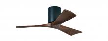 Matthews Fan Company IR3H-BK-WA-42 - Irene-3H - Three Blade Flush Mount Paddle Fan - 42" - Matte Black Finish - Walnut Tone Blades