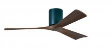 Matthews Fan Company IR3H-BK-WA-52 - Irene-3H - Three Blade Flush Mount Paddle Fan - 52" - Matte Black Finish - Walnut Tone Blades