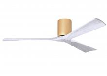 Matthews Fan Company IR3H-LM-MWH-60 - Irene-3H - Three Blade Flush Mount Paddle Fan - 60" - Light Maple Tone Finish - Matte White Blad