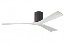 Matthews Fan Company IR3H-TB-MWH-60 - Irene-3H - Three Blade Flush Mount Paddle Fan - 60" - Textured Bronze Finish - Matte White Blade