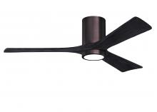 Matthews Fan Company IR3HLK-BB-BK-52 - Irene-3HLK - 52" Three Blade Flush Mount Paddle Fan - 5CCT Integrated LED - Brushed Bronze Finis