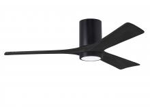 Matthews Fan Company IR3HLK-BK-BK-52 - Irene-3HLK - 52" Three Blade Flush Mount Paddle Fan - 5CCT Integrated LED - Matte Black Finish
