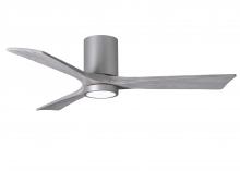 Matthews Fan Company IR3HLK-BN-BW-52 - Irene-3HLK-52" Three Blade Flush Mount Paddle Fan-5CCT Integrated LED-Brushed Nickel Finish