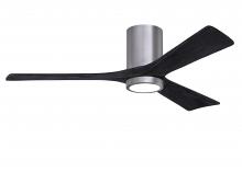 Matthews Fan Company IR3HLK-BP-BK-52 - Irene-3HLK - 52" Three Blade Flush Mount Paddle Fan - 5CCT Integrated LED - Brushed Pewter Finis