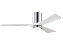 Matthews Fan Company IR3HLK-CR-MWH-52 - Irene-3HLK-52" Three Blade Flush Mount Paddle Fan-5CCT Integrated LED -Polished Chrome Finish