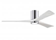 Matthews Fan Company IR3HLK-CR-MWH-60 - Irene-3HLK-60" Three Blade Flush Mount Paddle Fan-5CCT Integrated LED -Polished Chrome Finish