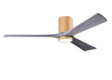 Matthews Fan Company IR3HLK-LM-BW-60 - Irene-3HLK-60" Three Blade Flush Mount Paddle Fan-5CCT Integrated LED -Light Maple Tone Finish