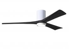 Matthews Fan Company IR3HLK-WH-BK-60 - Irene-3HLK-60" Three Blade Flush Mount Paddle Fan-5CCT Integrated LED-Gloss White Finish