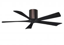 Matthews Fan Company IR5H-BB-BK-52 - Irene-5H - 52" Five Blade Flush Mount Paddle Fan - Brushed Bronze Finish - Matte Black Blades