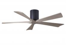 Matthews Fan Company IR5H-BK-GA-52 - Irene-5H - 52" Five Blade Flush Mount Paddle Fan - Matte Black Finish - Gray Ash Tone Blades